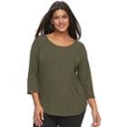 Plus Size Apt. 9&reg; Scoopneck Tee, Women's, Size: 1xl, Med Green