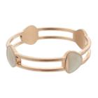 Marbled Triangular Double Row Bangle Bracelet, Women's, Lt Beige