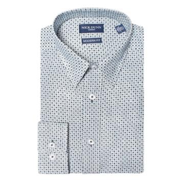 Men's Nick Dunn Modern-fit Dress Shirt, Size: 2xlt 36/37, Blue (navy)