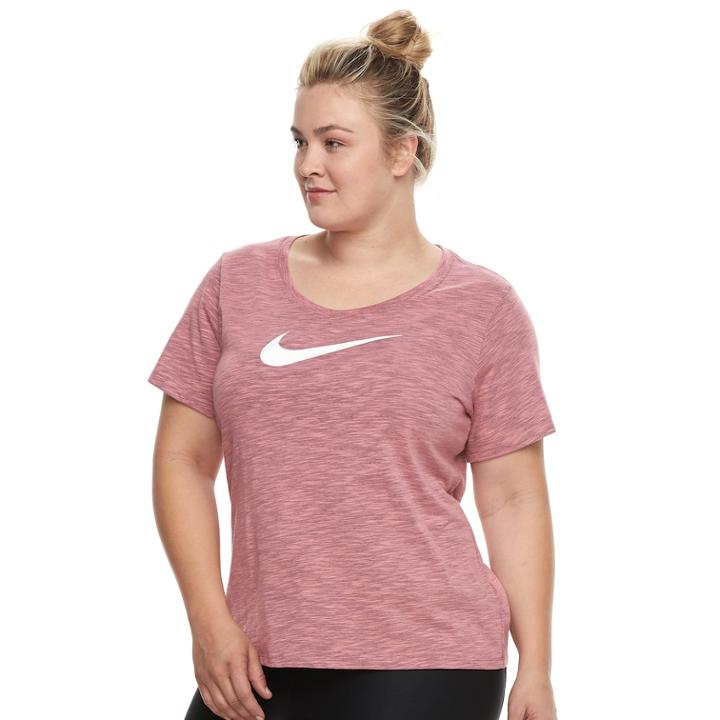 Plus Size Nike Swoosh Short Sleeve Graphic Tee, Women's, Size: 2xl, Brt Pink