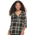 Juniors' Candie's&reg; Strappy Shoulder Long Sleeve Top, Girl's, Size: Xl, Green