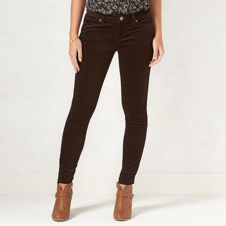 Women's Lc Lauren Conrad Corduroy Jeggings, Size: 10, Orange