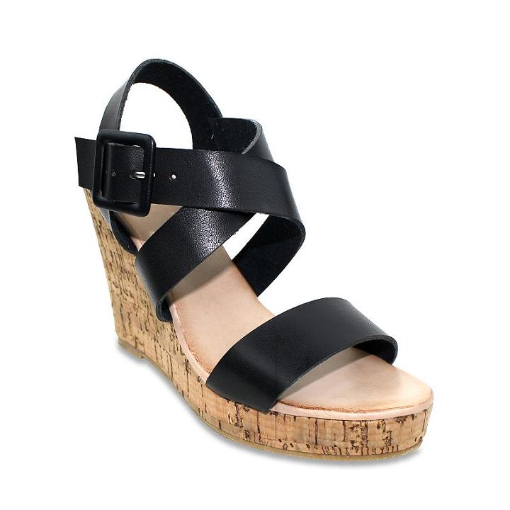 Olivia Miller Valencia Women's Wedge Sandals, Girl's, Size: 9, Black