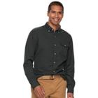Men's Sonoma Goods For Life&trade; Flexwear Modern-fit Plaid Stretch Button-down Shirt, Size: Small, Dark Grey