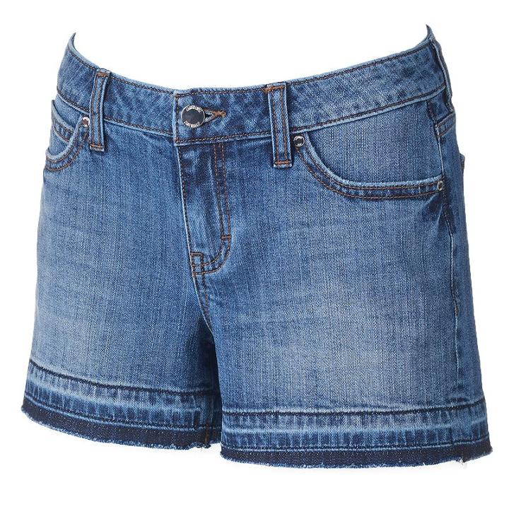Women's Jennifer Lopez Release-hem Jean Shorts, Size: 6, Med Blue