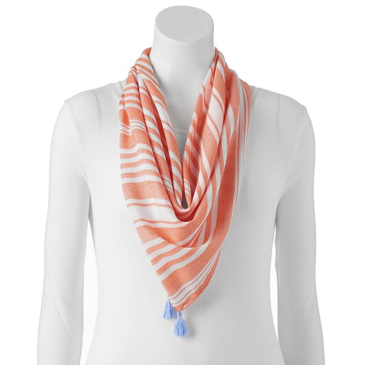 Sonoma Goods For Life&trade; Striped Bandana Square Scarf, Women's, Lt Orange