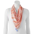 Sonoma Goods For Life&trade; Striped Bandana Square Scarf, Women's, Lt Orange