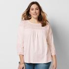 Plus Size Sonoma Goods For Life&trade; Embroidered Peasant Top, Women's, Size: 1xl, Natural