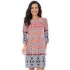 Women's Ab Studio Abstract Geometric Shift Dress, Size: Medium, Ovrfl Oth