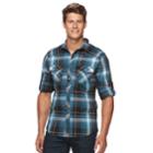 Men's Rock & Republic Plaid Button-down Shirt, Size: Xxl, Dark Blue