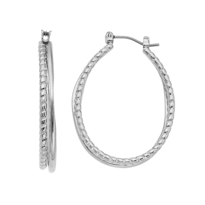 Iron Wire Nickel-free Hoop Earrings, Women's, Silver