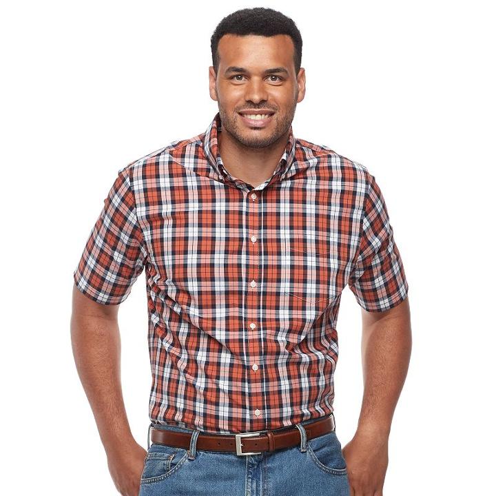 Big & Tall Croft & Barrow&reg; True Comfort Regular-fit Stretch Button-down Shirt, Men's, Size: 3xb, Drk Orange