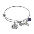 Love This Life Sodalite Stainless Steel & Silver-plated Proud Navy Mom Disc Charm Bangle Bracelet, Women's, Grey