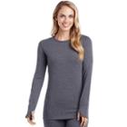 Women's Cuddl Duds Comfortwear Crewneck Top, Size: Medium, Med Grey