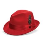 Men's Stacy Adams Wool Felt Fedora With Feather, Size: Medium, Red