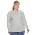 Plus Size Tek Gear&reg; Crewneck Thumb Hole Sweatshirt, Women's, Size: 3xl, Light Grey