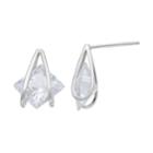 Starlight Silver Plated Cubic Zirconia Geometric Drop Earrings, Women's, White