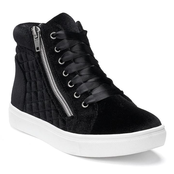 So&reg; Stacie Girls' High-top Sneakers, Girl's, Size: 1, Black