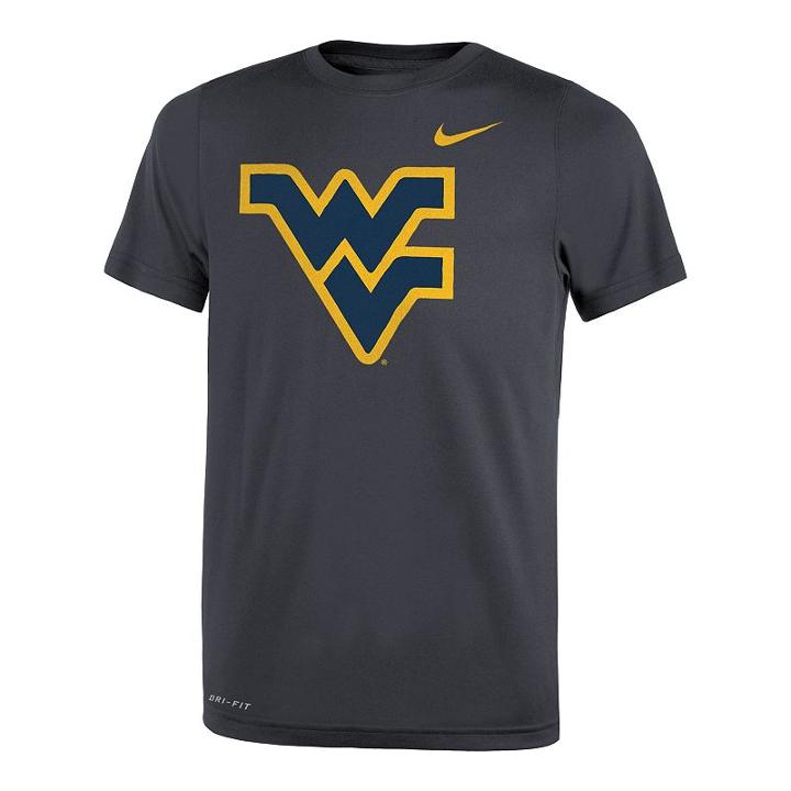 Boys 8-20 Nike West Virginia Mountaineers Travel Dri-fit Tee, Size: S 8, Dark Grey