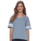 Juniors' Pink Republic Varsity Stripe Tee, Teens, Size: Large, Med Blue