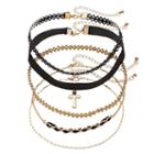 Mudd&reg; Cross, Chain & Braided Choker Necklace Set, Women's, Gold