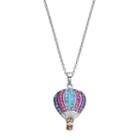 Silver Luxuries Silver Tone Hot Air Balloon Pendant Necklace, Women's, Multicolor