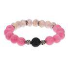 Believe In Pink Glass Bead Lava Stone Essential Oil Bracelet, Women's, Multicolor