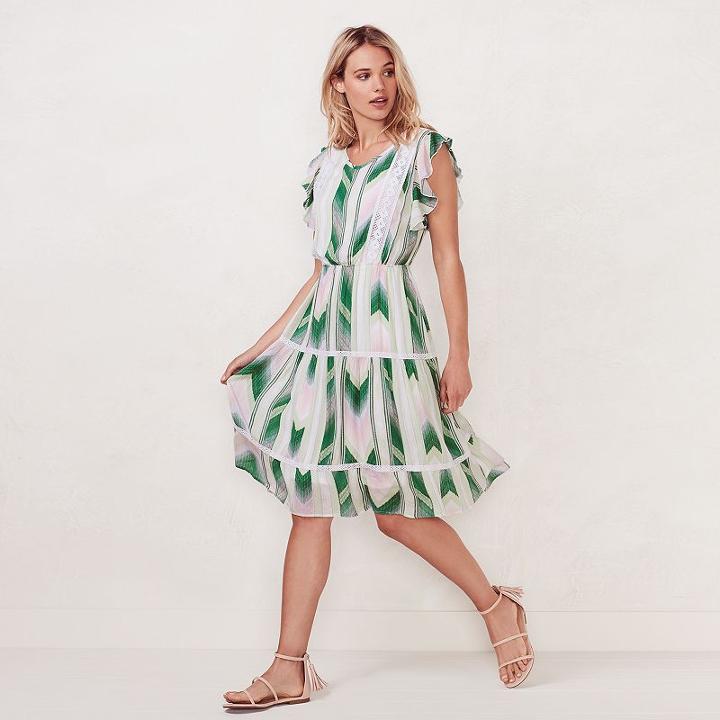 Women's Lc Lauren Conrad Lace Midi Dress, Size: Medium, White