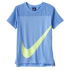 Girls 7-16 Nike Swoosh Mesh Yoke Tee, Size: Small, Light Blue