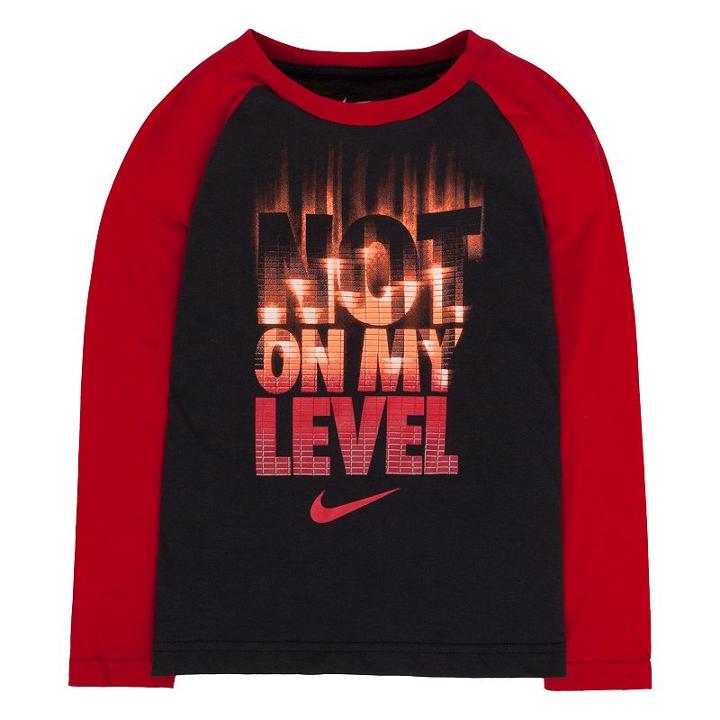 Nike, Boys 4-7 Not On My Level Raglan Tee, Boy's, Size: 4, Black