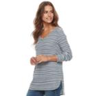 Women's Sonoma Goods For Life&trade; Supersoft V-neck Waffle Weave Tunic, Size: Small, Dark Blue