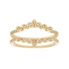 14k Gold 1/6 Carat T.w. Diamond Marquise Enhancer Wedding Ring, Women's, Size: 8, White