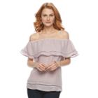 Women's Harve Benard Gauze Off-the-shoulder Top, Size: Small, Light Pink
