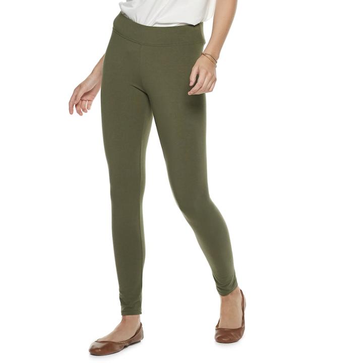 Women's Sonoma Goods For Life&trade; Jersey Midrise Leggings, Size: M Long, Green