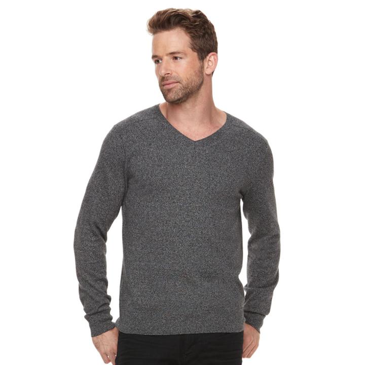 Men's Marc Anthony Slim-fit Soft-touch Modal V-neck Sweater, Size: Xxl, Dark Grey