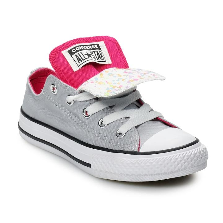 Girls' Converse Chuck Taylor All Star Double Tongue Sneakers, Size: 4, Grey