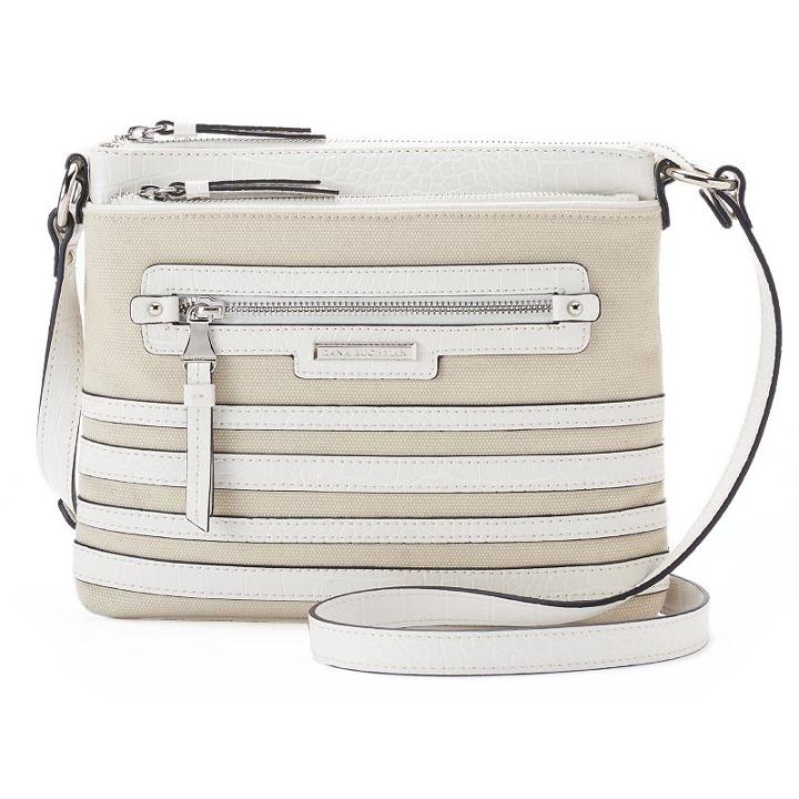 Dana Buchman Gracie Striped Crossbody Bag, Women's, White