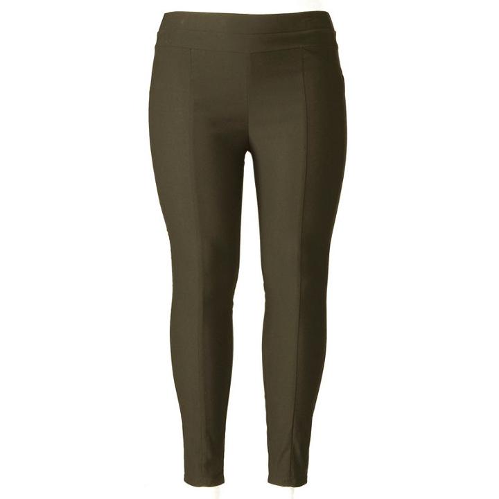 Plus Size Simply Vera Vera Wang Twill Panel Pull-on Pants, Women's, Size: 1xl, Dark Green