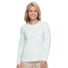 Petite Croft & Barrow&reg; Crewneck Tee, Women's, Size: L Petite, Turquoise/blue (turq/aqua)