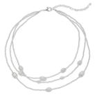 Napier Beaded Multi Strand Collar Necklace, Women's, Silver