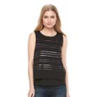 Women's Apt. 9&reg; Foil Mock-layer Top, Size: Xxl, Black