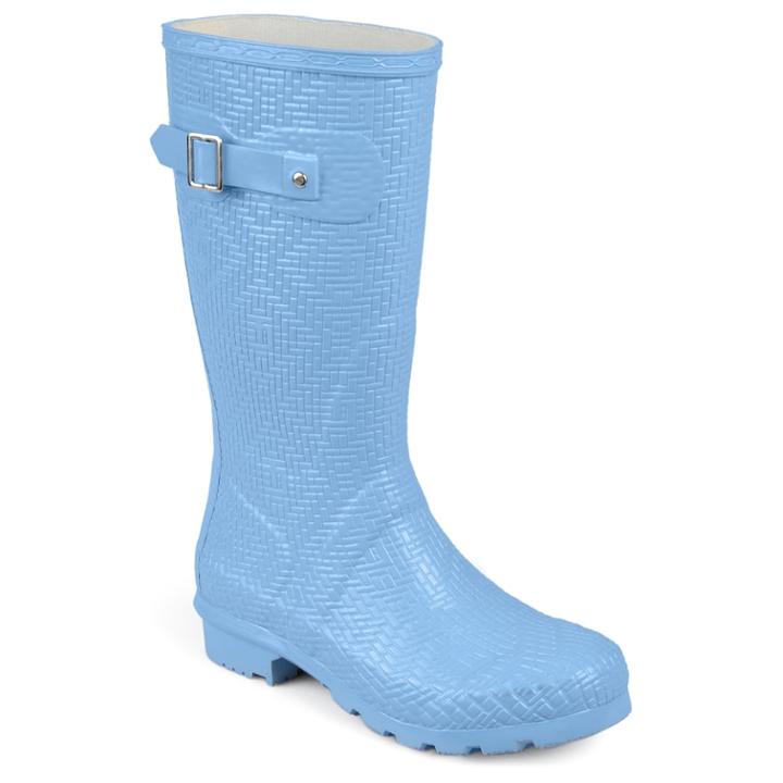 Journee Collection Drizl Women's Water Resistant Rain Boots, Size: Medium (7.5), Light Blue
