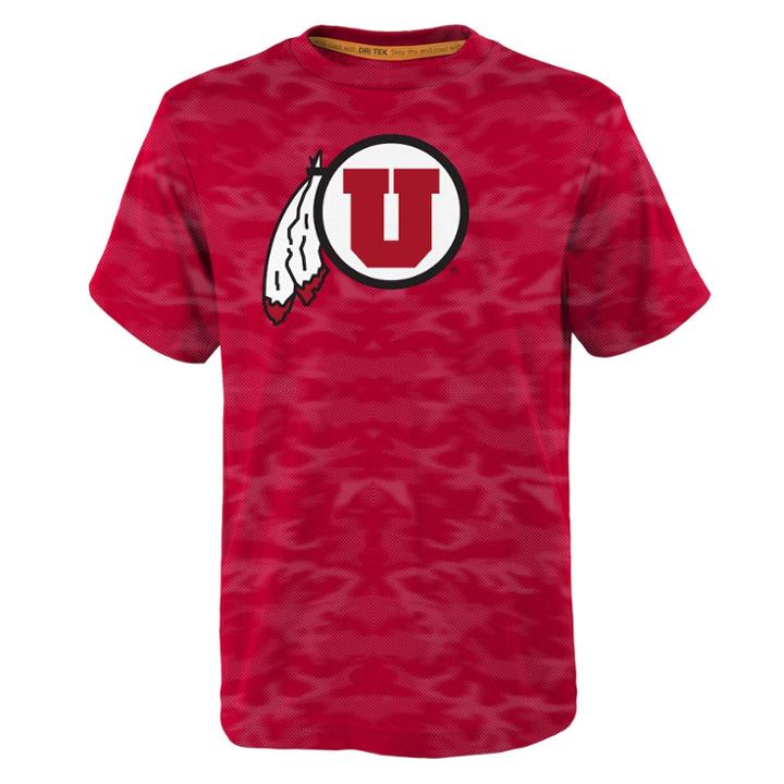 Boys 8-20 Utah Utes Vector Dri-tek Tee, Size: Xl 18-20, Dark Red