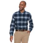 Men's Croft & Barrow&reg; Classic-fit Patterned Flannel Button-down Shirt, Size: Small, Dark Blue