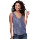 Juniors' Mudd&reg; Shirttail V-neck Tank, Teens, Size: Xl, Med Purple