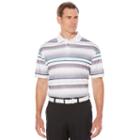 Men's Jack Nicklaus Regular-fit Staydri Shadow-striped Golf Polo, Size: Medium, White