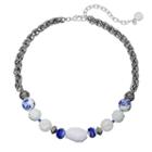 Dana Buchman White & Blue Beaded Choker Necklace, Women's, Multicolor