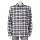 Men's Croft & Barrow&reg; Classic-fit Plaid Flannel Button-down Shirt, Size: Large, Dark Blue
