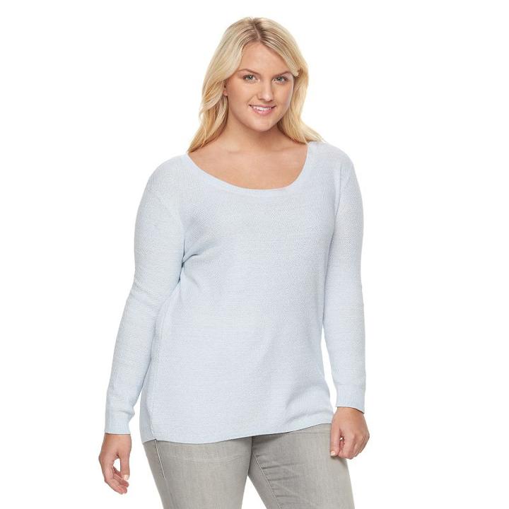 Juniors' Plus Size So&reg; Perfectly Soft Pullover Sweater, Girl's, Size: 2xl, Med Blue
