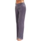 Women's Cuddl Duds Plush Velour Pants, Size: Xsml Av/rg, Dark Grey